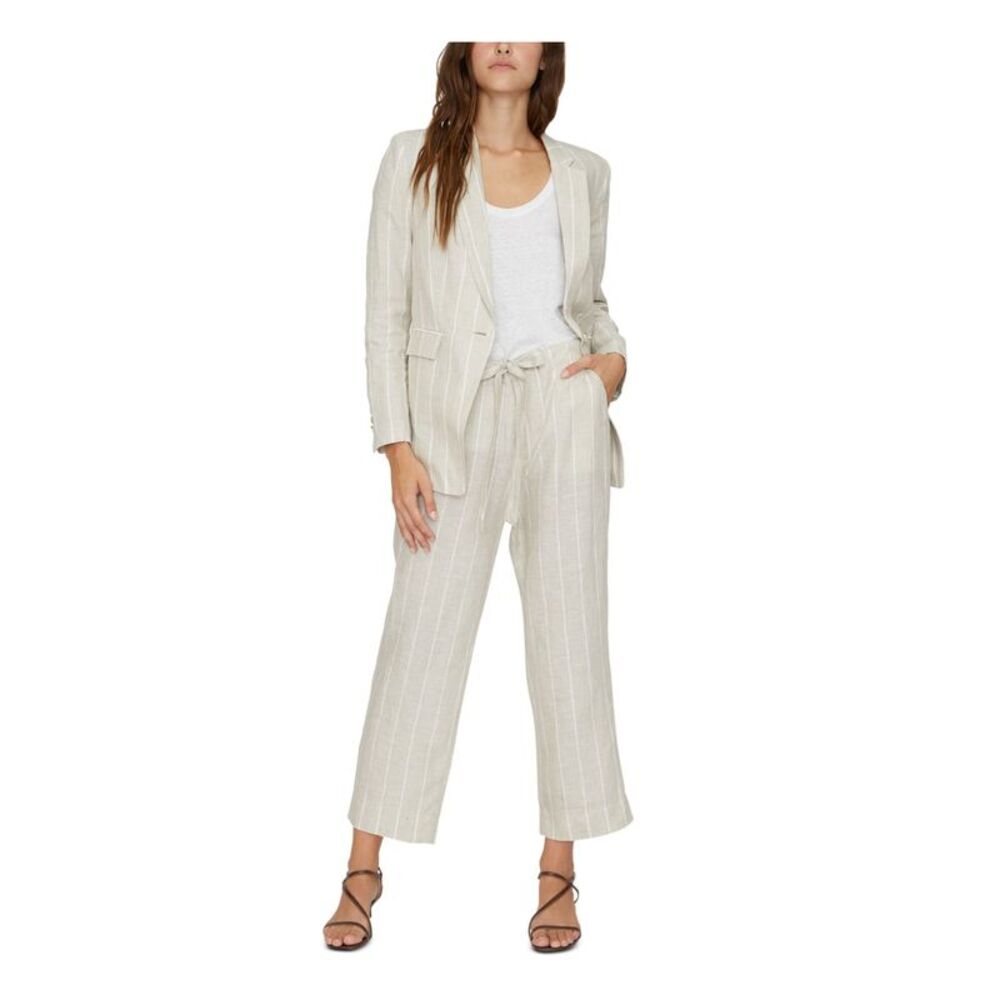 SANCTUARY Womens Beige Zippered Belted Striped Wide Leg Pants Size: 24 - Picture 3 of 4